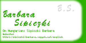 barbara sipiczki business card